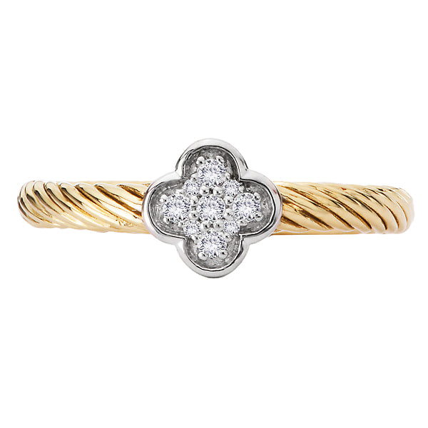 Two-Toned Diamond Ladies Fashion Ring