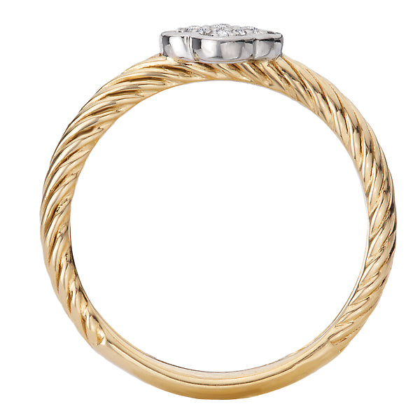 Two-Toned Diamond Ladies Fashion Ring