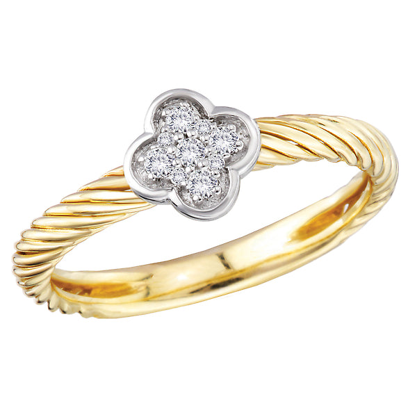 Two-Toned Diamond Ladies Fashion Ring