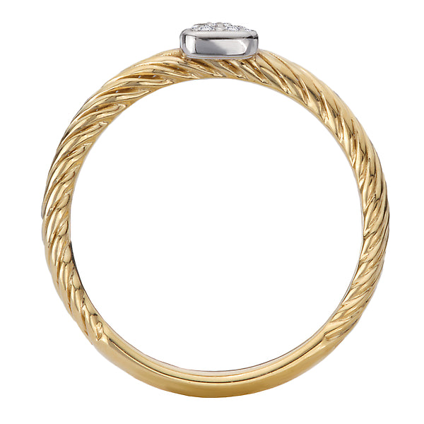 Two-Toned Diamond Ladies Fashion Ring