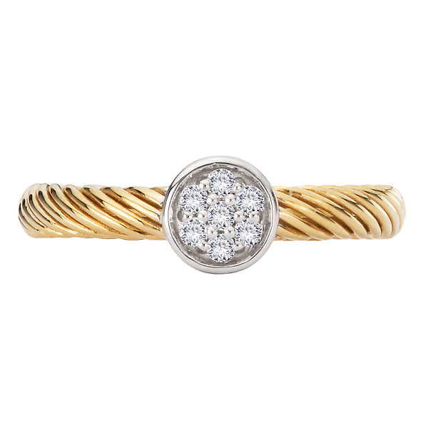 Two-Toned Diamond Ladies Fashion Ring