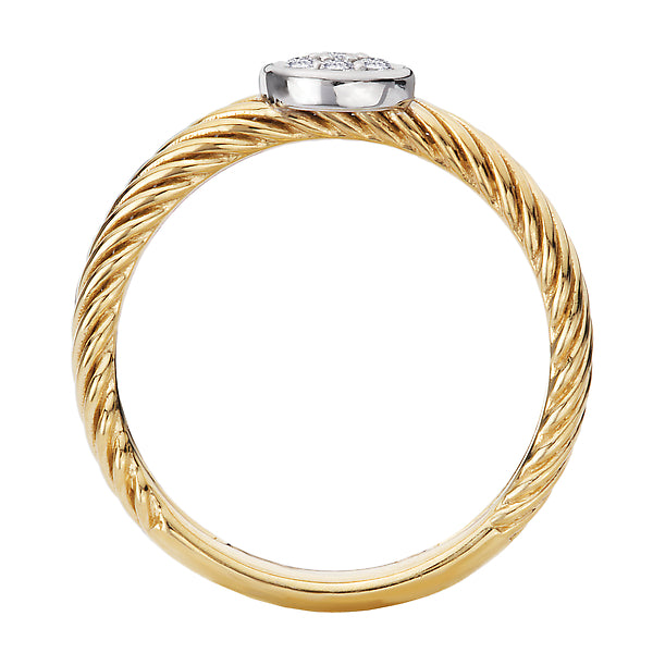 Two-Toned Diamond Ladies Fashion Ring