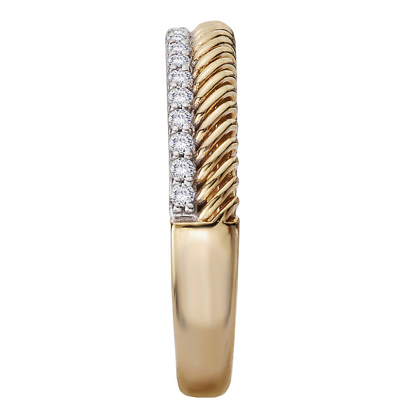 Two-Toned Diamond Ladies Fashion Ring