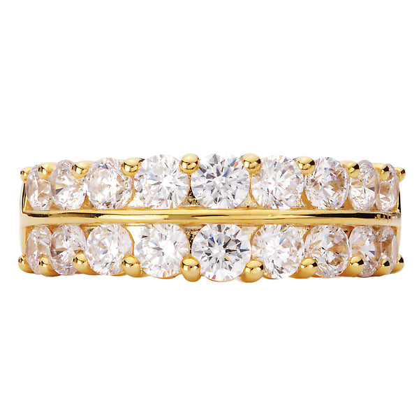 Ladies Fashion Two Row Diamond Ring