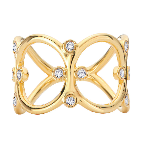 Ladies Fashion Loop Patterned Diamond Ring