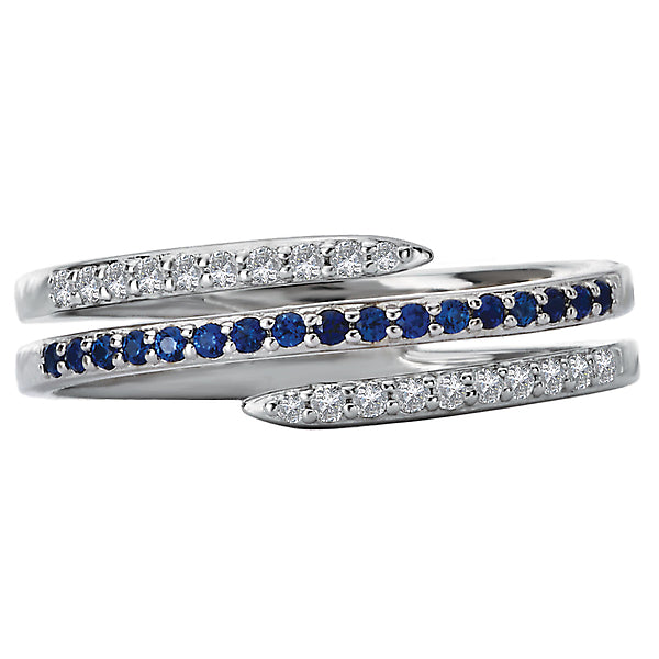 Diamond and Sapphire Spiral Ring