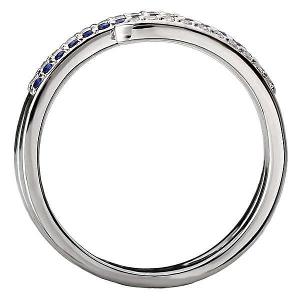 Diamond and Sapphire Spiral Ring