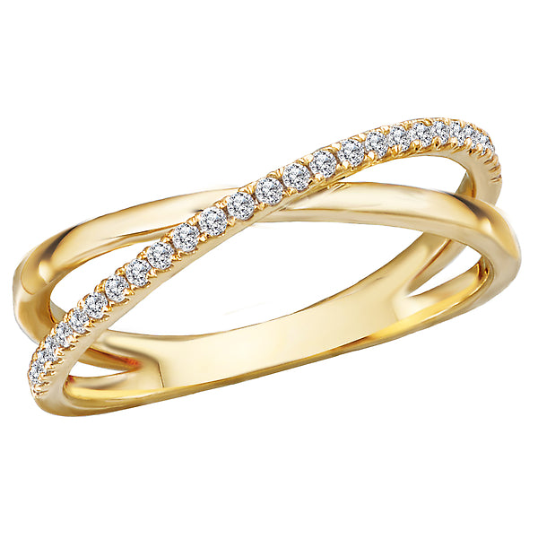 14kt Criss-Cross Diamond Ring