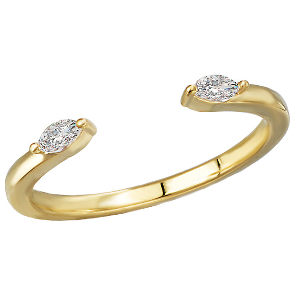 Marquise Diamond Open Cuff Ring