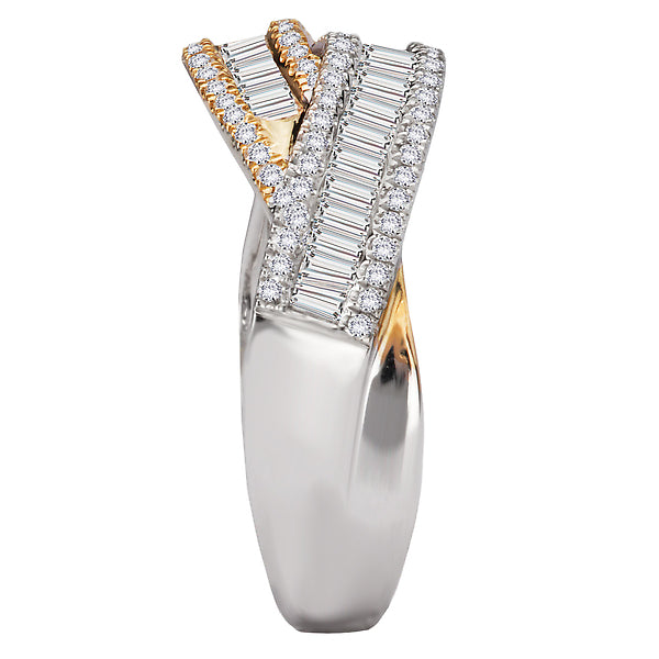 Two-tone Gold Diamond Twist Ring