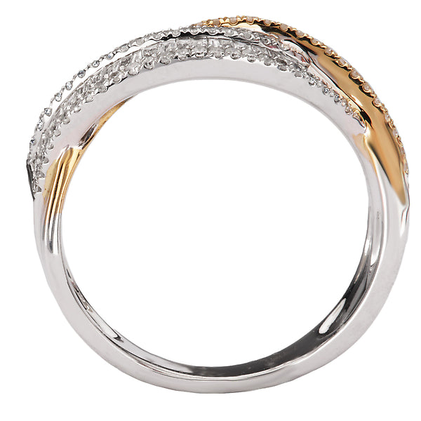 Two-tone Gold Diamond Twist Ring