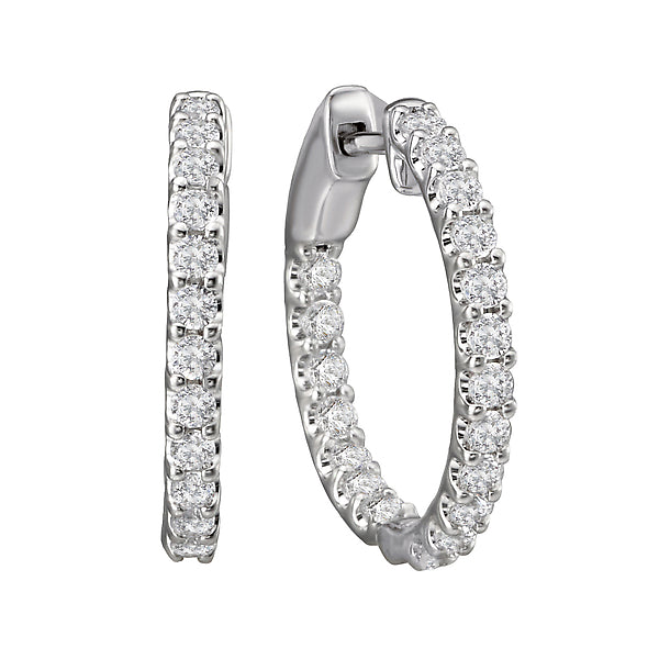 Ladies Fashion Diamond Hoop Earrings