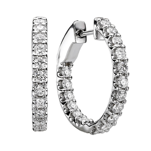 Ladies Fashion Diamond Hoop Earrings