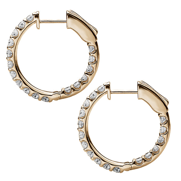 Ladies Fashion Diamond Hoop Earrings