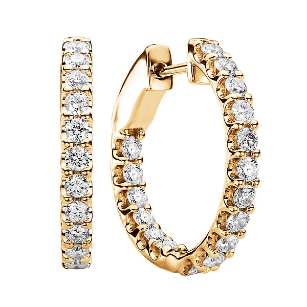 Ladies Fashion Diamond Hoop Earrings