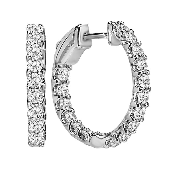 Ladies Fashion Diamond Hoop Earrings