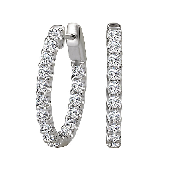Ladies Diamond Hoop Earrings