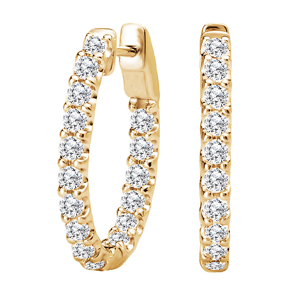 Inside/Outside Diamond Hoop Earrings