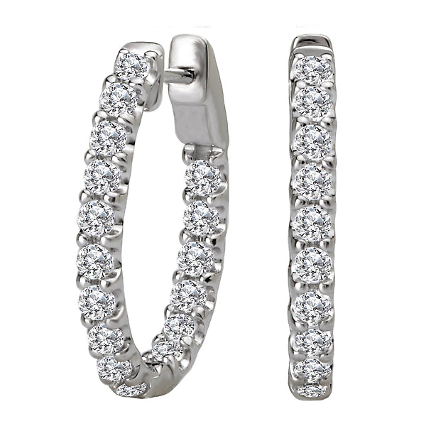 Ladies Diamond Hoop Earrings