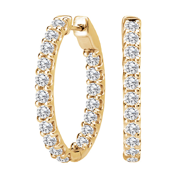 Inside/Outside Diamond Hoop Earrings