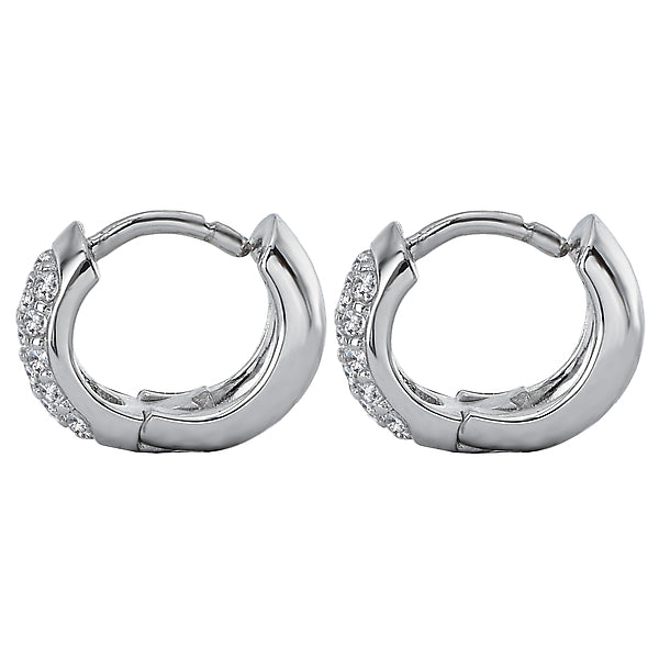 Diamond Huggie Hoop Earrings