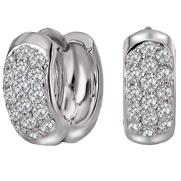 Diamond Huggie Hoop Earrings