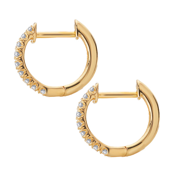Diamond Huggie Hoop Earrings