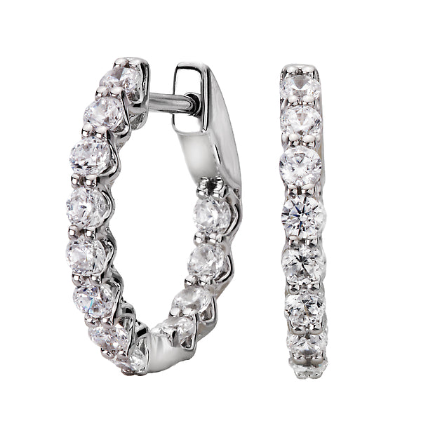 Inside/Outside Diamond Hoop Earrings