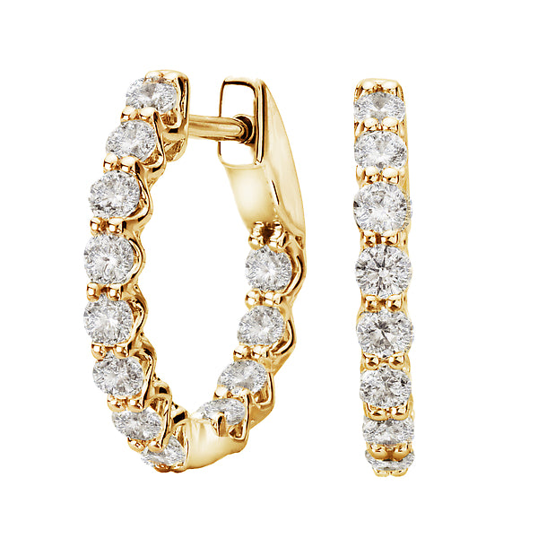 Inside/Outside Diamond Hoop Earrings