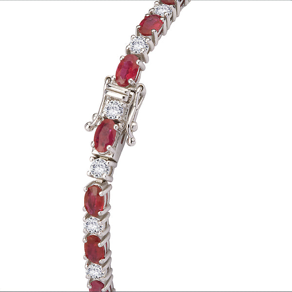 Diamond and Ruby Tennis Bracelet