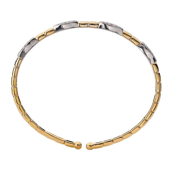 Two-Toned Diamond Cuff Bracelet