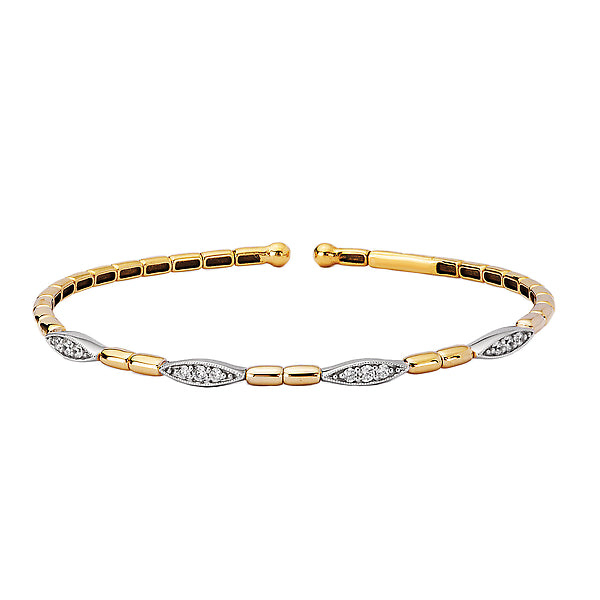 Two-Toned Diamond Cuff Bracelet