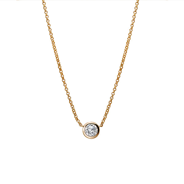 14kt Diamond Solitaire Necklace