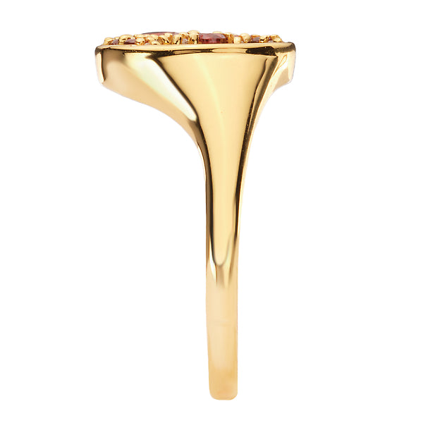 14kt Diamond and Garnet Circle Ring