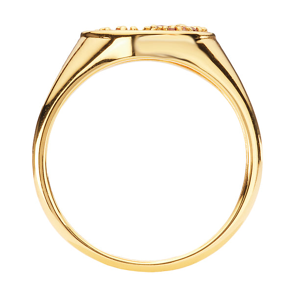 14kt Diamond and Garnet Circle Ring