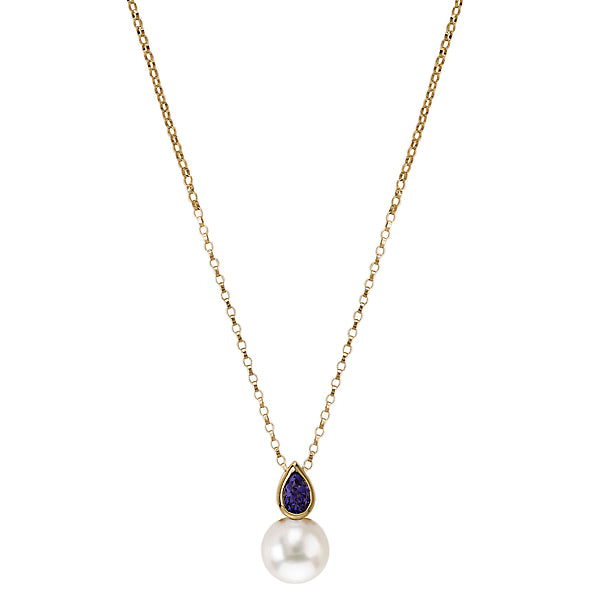 14kt Pearl and Amethyst Necklace