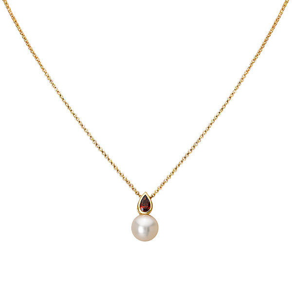 14kt Pearl and Garnet Necklace
