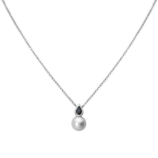 14kt Gold Pearl and Black Onyx Necklace