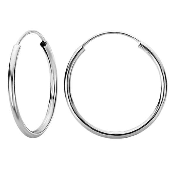 14kt White Gold Endless Hoop Earrings