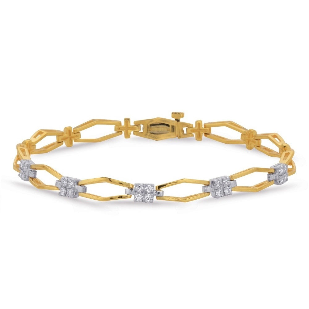 Yellow &amp; White Gold Diamond Bracelet