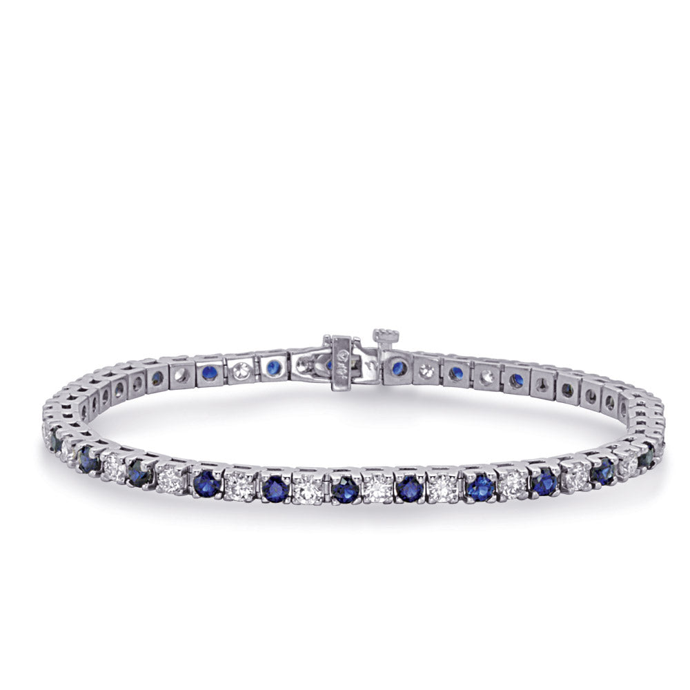 Sapphire &amp; Diamond Four Prong Tennis