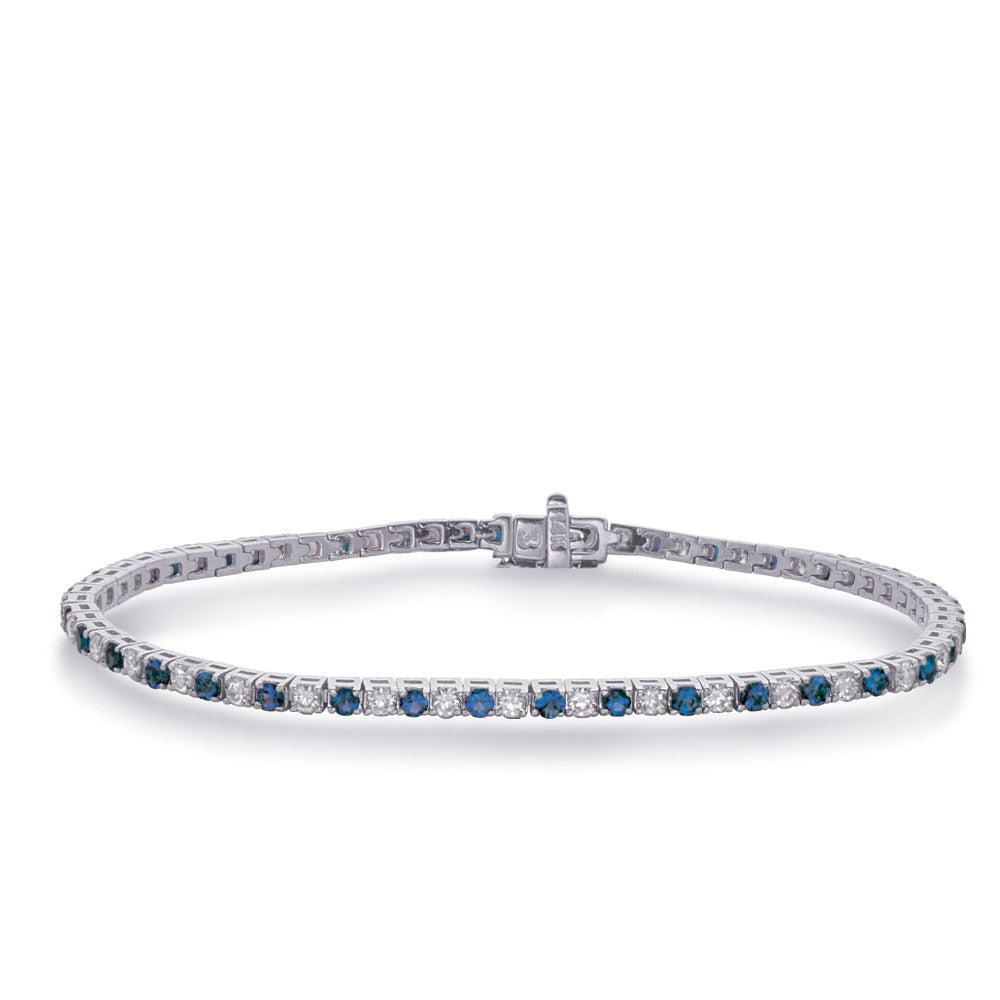 White Gold Sapphire &amp; Diamond Bracelet
