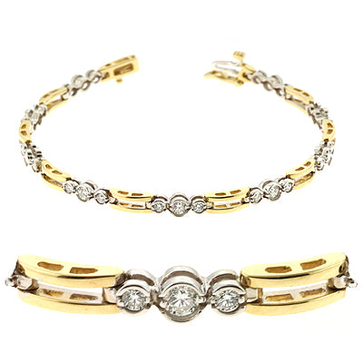 Yellow &amp; White Gold Diamond Bracelet