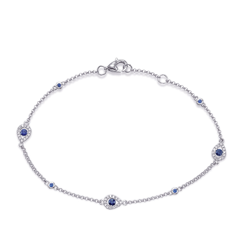 White Gold Sapphire &amp; Diamond Bracelet