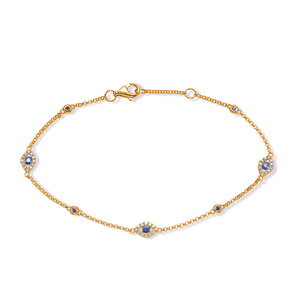 Yellow Gold Sapphire &amp; Diamond Bracelet