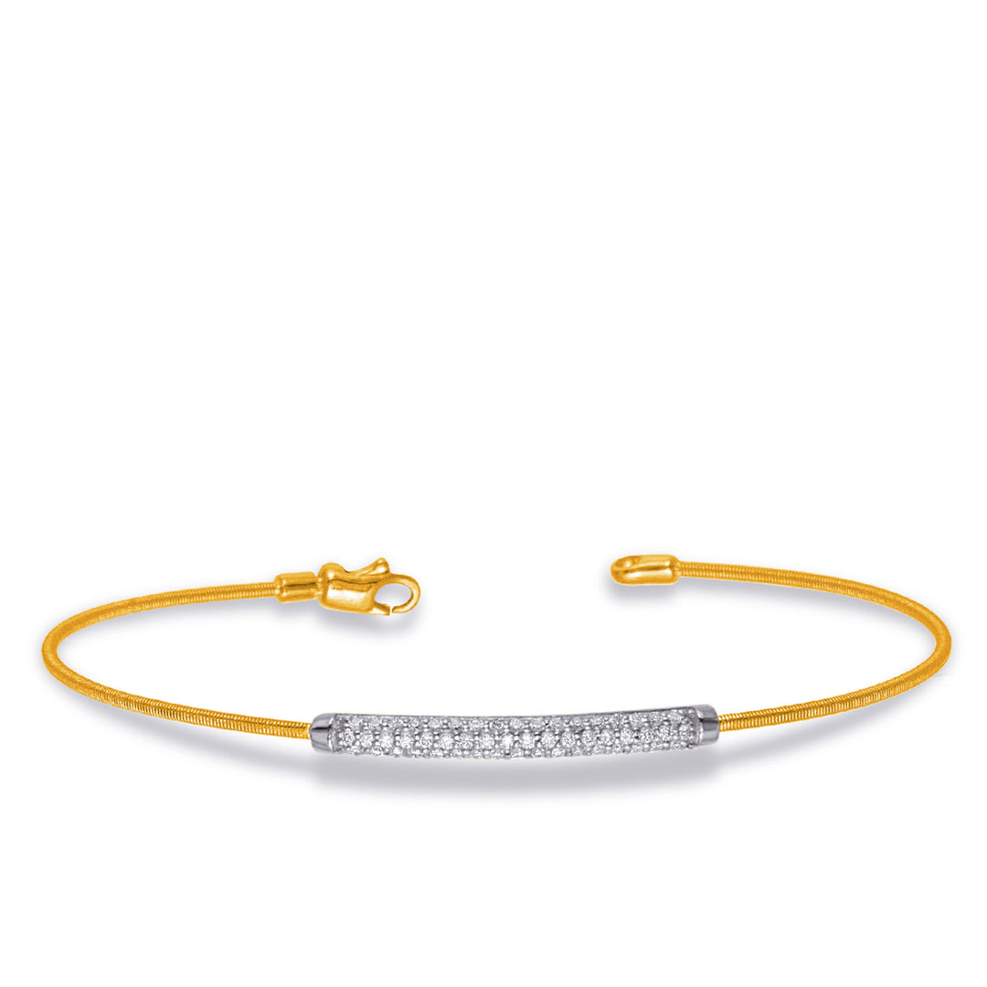 White &amp; Yellow Gold Bangle Italian Made