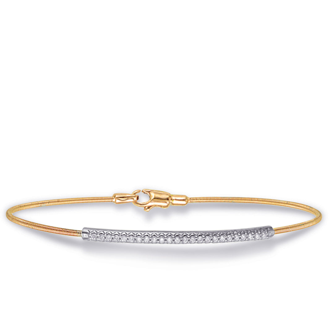 White &amp; Yellow Gold Bangle Italian Made