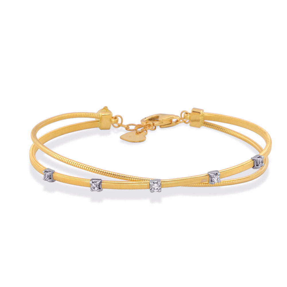 White &amp; Yellow Gold Bangle Italian Made