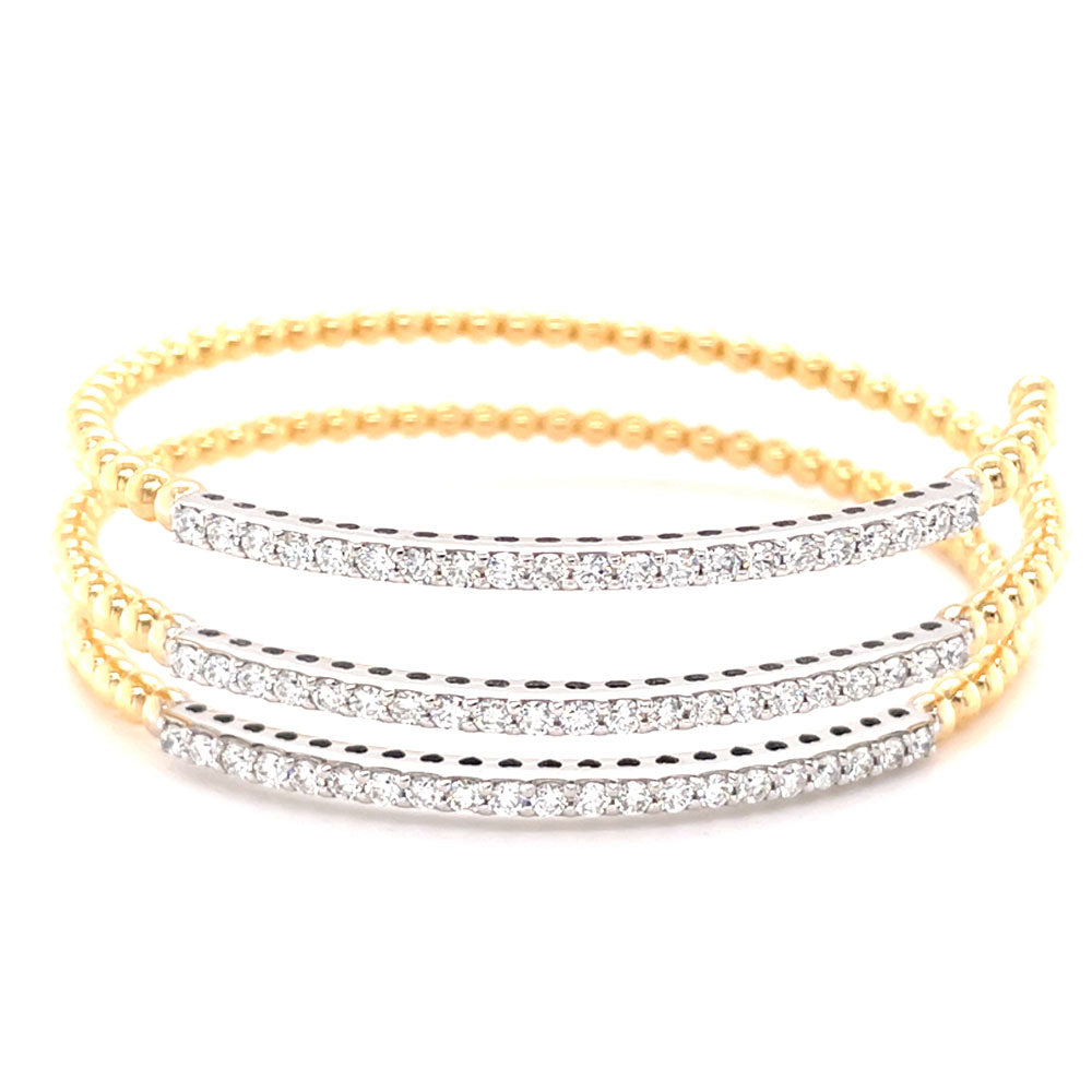 White &amp; Yellow Gold Bangle Italian Made