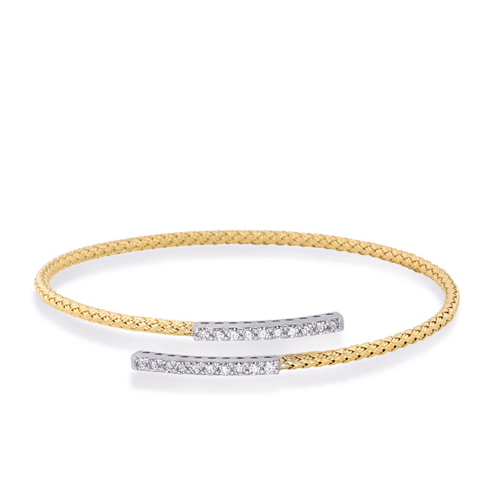 White &amp; Yellow Gold Bangle Italian Made